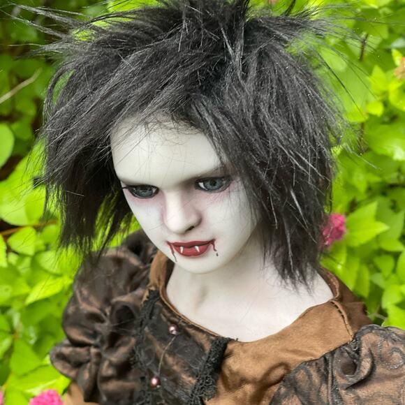 OOAK Creepy Odd 24” Ghostly Vampire Doll Witch Scary Halloween Horror Art Doll - Picture 3 of 14